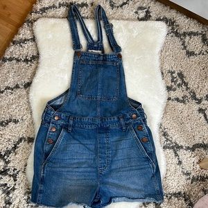 Madewell Denim Short Overalls Sz Medium
